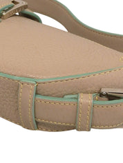 ロゴエンボスショルダーバッグ グレージュ/ミントグリーン