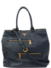 Logo Plate 2-Way Tote Bag, Black