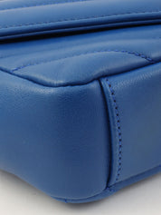 Logo Plate Chain Shoulder Bag Blue