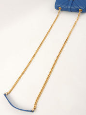 蓝色Logo铭牌链条单肩包