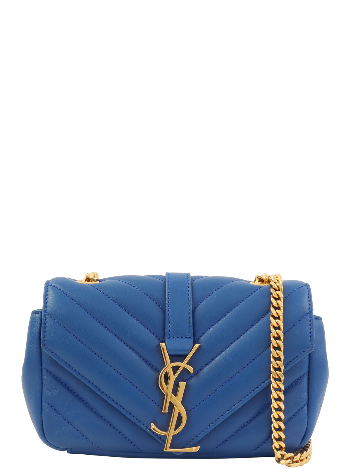 蓝色Logo铭牌链条单肩包