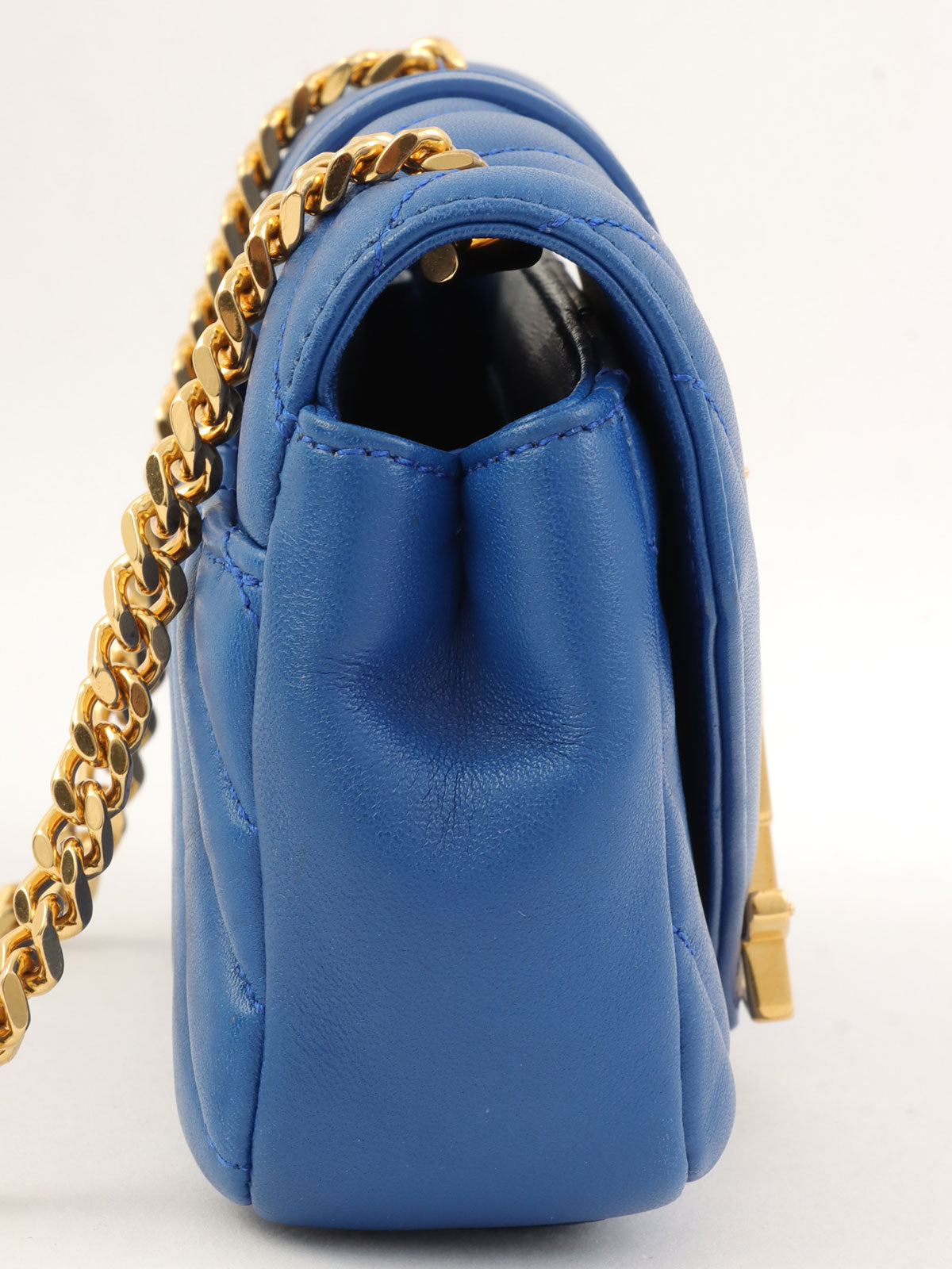 蓝色Logo铭牌链条单肩包