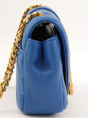 蓝色Logo铭牌链条单肩包