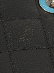 2015 Caviar Skin CC 标志缝线链条手提包 黑色