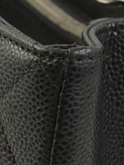 2015 Caviar Skin CC 标志缝线链条手提包 黑色