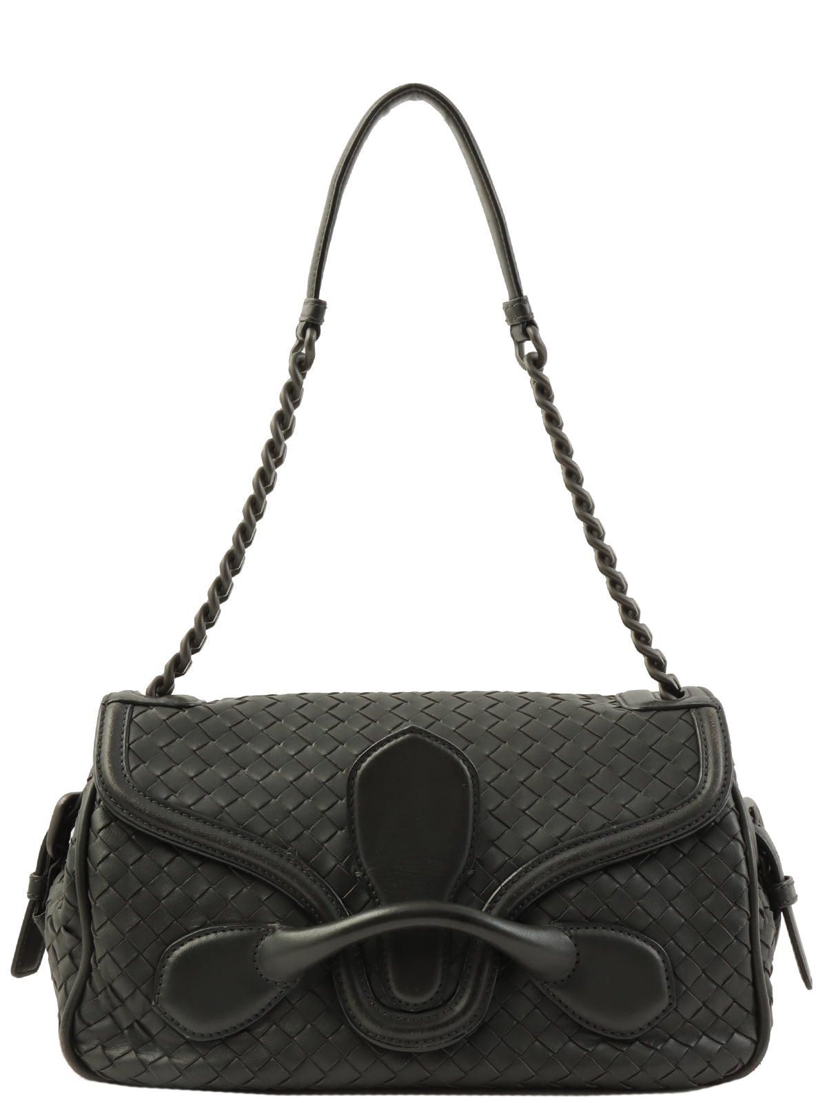 炭灰色编织肩包