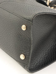 G Logo Plate Handbag Black