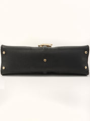 G Logo Plate Handbag Black
