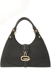 G Logo Plate Handbag Black