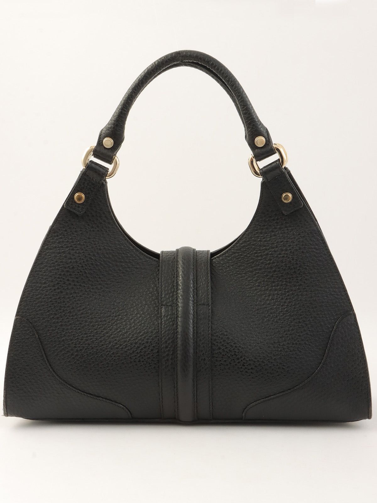 G Logo Plate Handbag Black