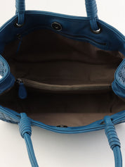 イントレチャートハンドバッグ ブルー