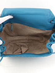 イントレチャートショルダーバッグ ブルー