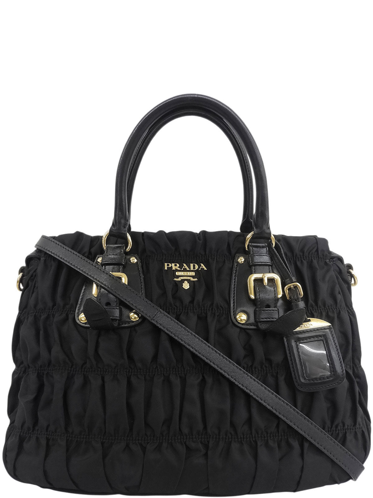 Nylon Logo Plate 2-Way Bag Black