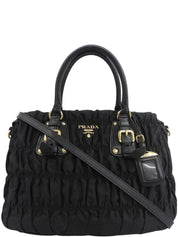 Nylon Logo Plate 2-Way Bag Black