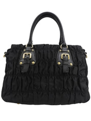 Nylon Logo Plate 2-Way Bag Black