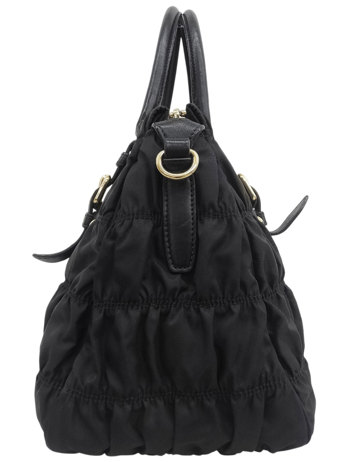 Nylon Logo Plate 2-Way Bag Black