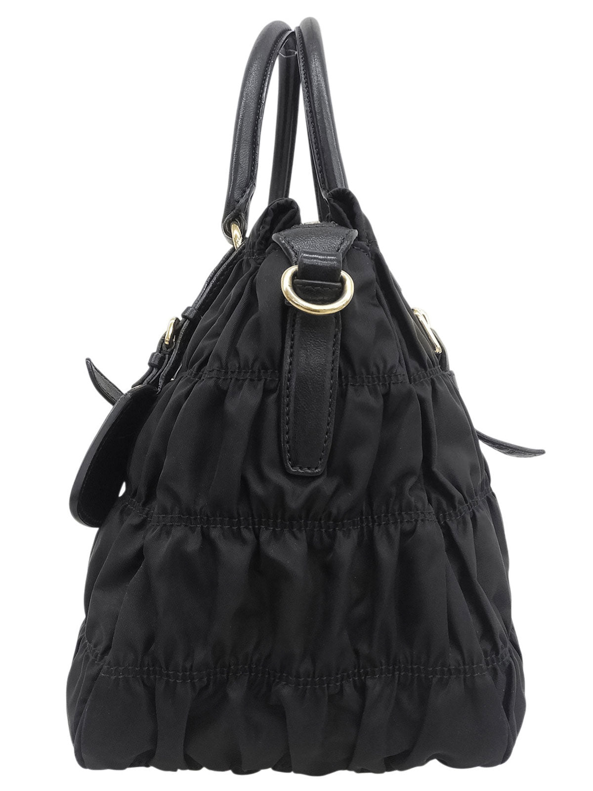 Nylon Logo Plate 2-Way Bag Black