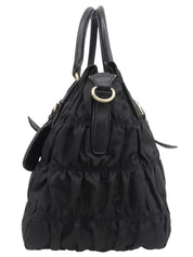 Nylon Logo Plate 2-Way Bag Black