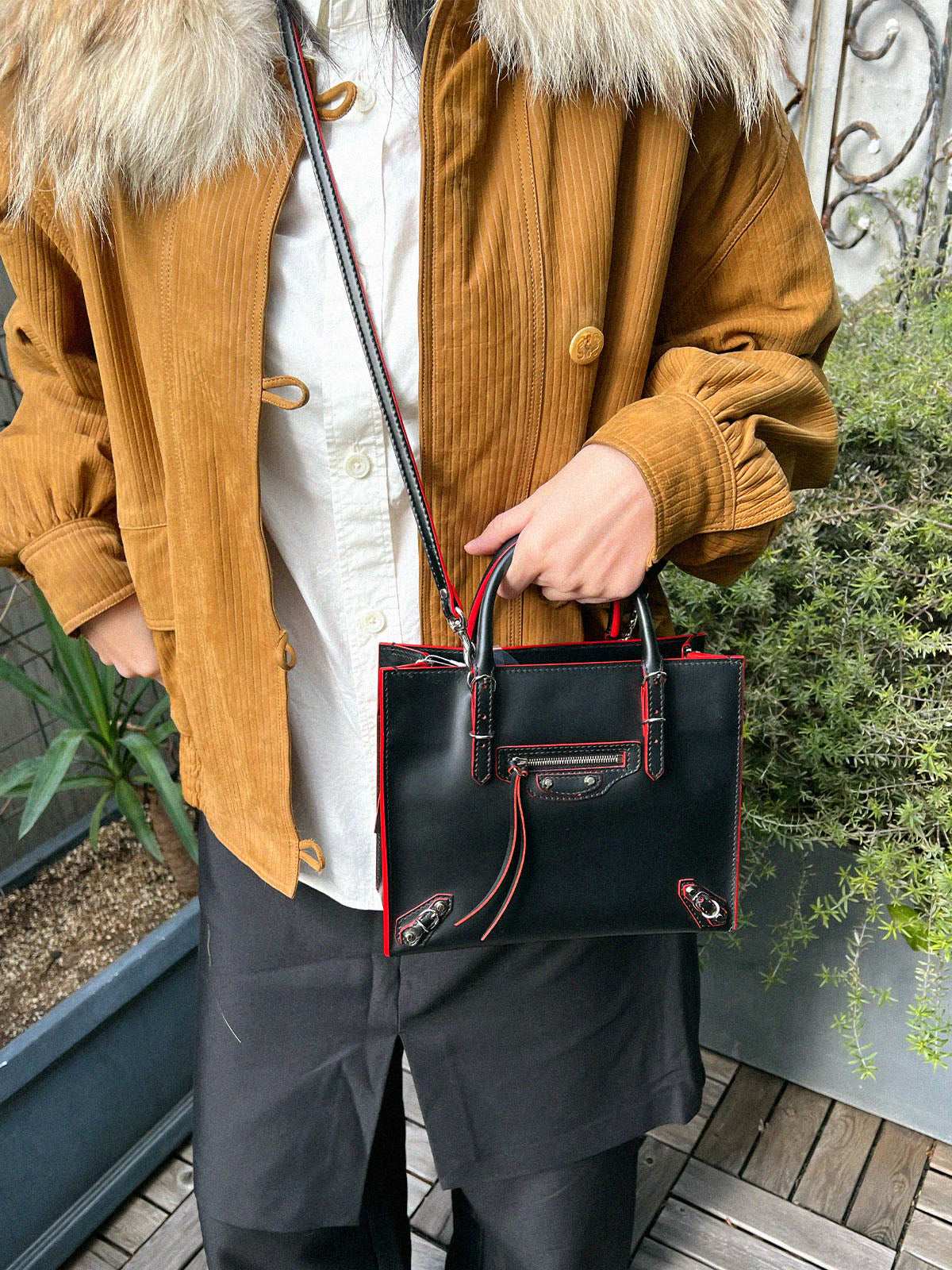 纸质迷你两用袋 黑/红色