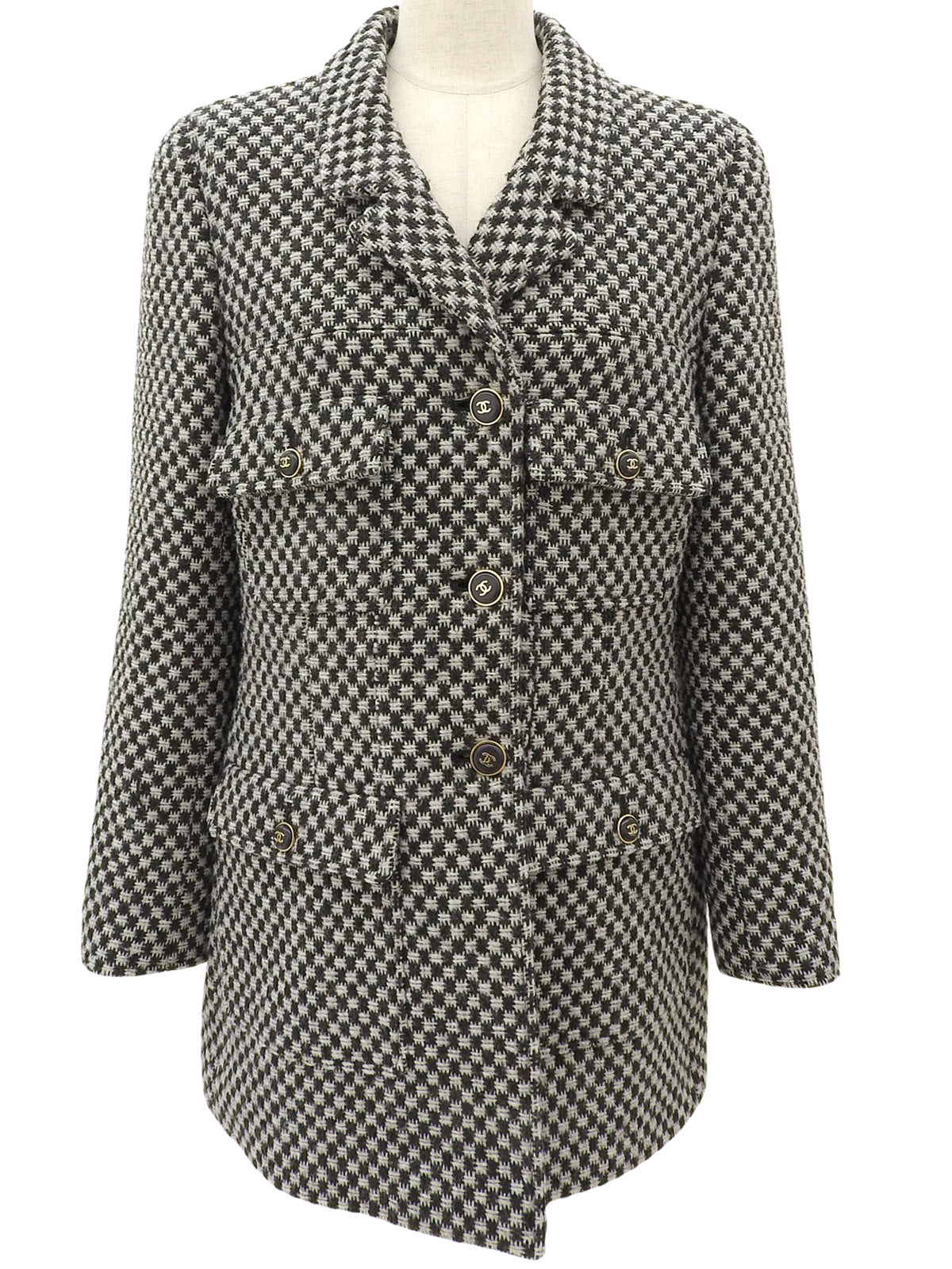 1995年製 チェスターコート #44 ブラック/アイボリー