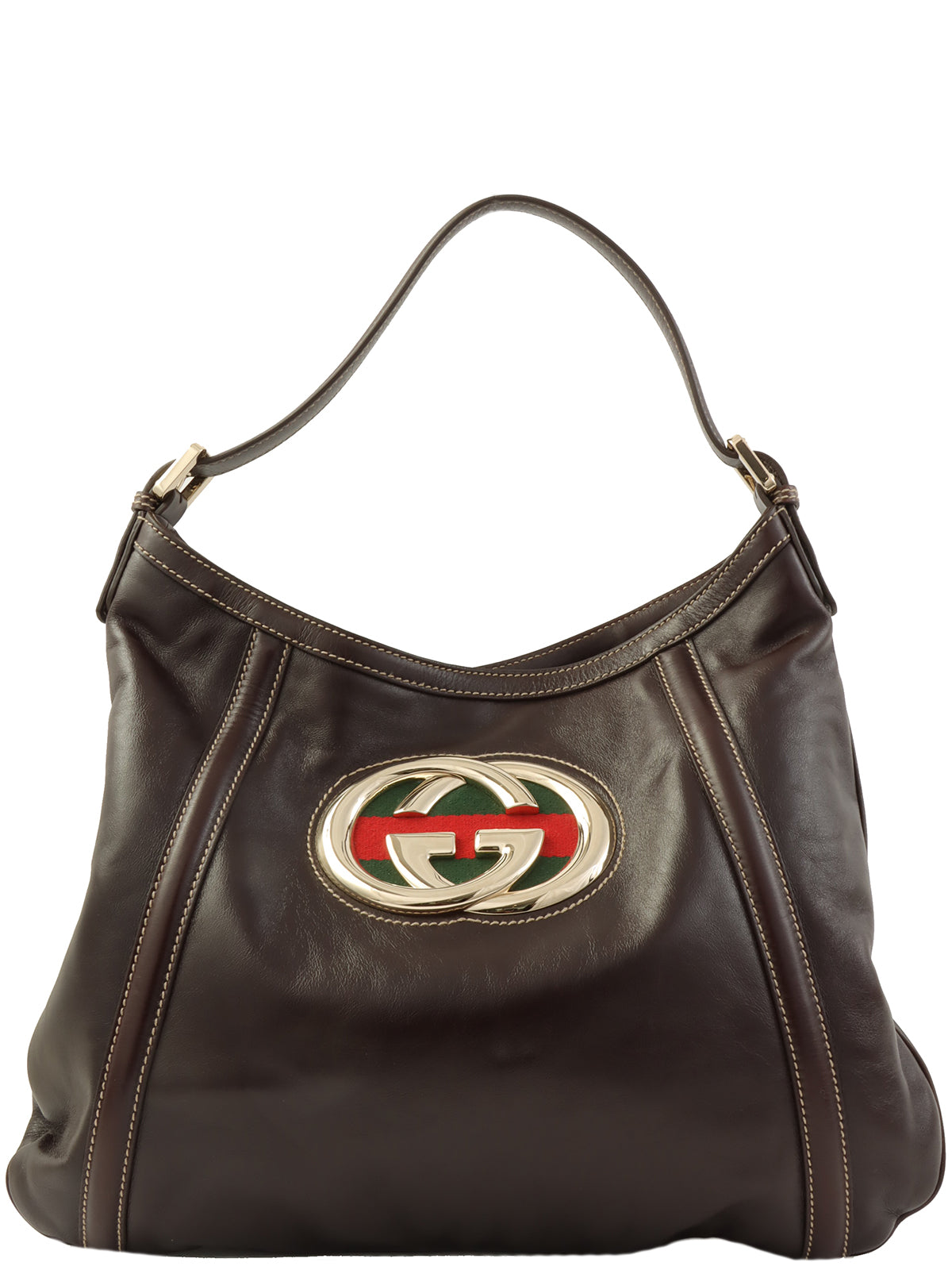 Interlocking G Plate One-Shoulder Bag Black