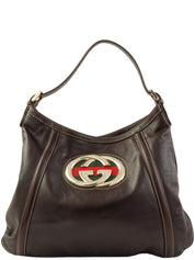 Interlocking G Plate One-Shoulder Bag Black