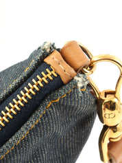 Denim saddle bag in indigo