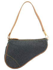 Denim saddle bag in indigo