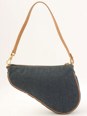 Denim saddle bag in indigo