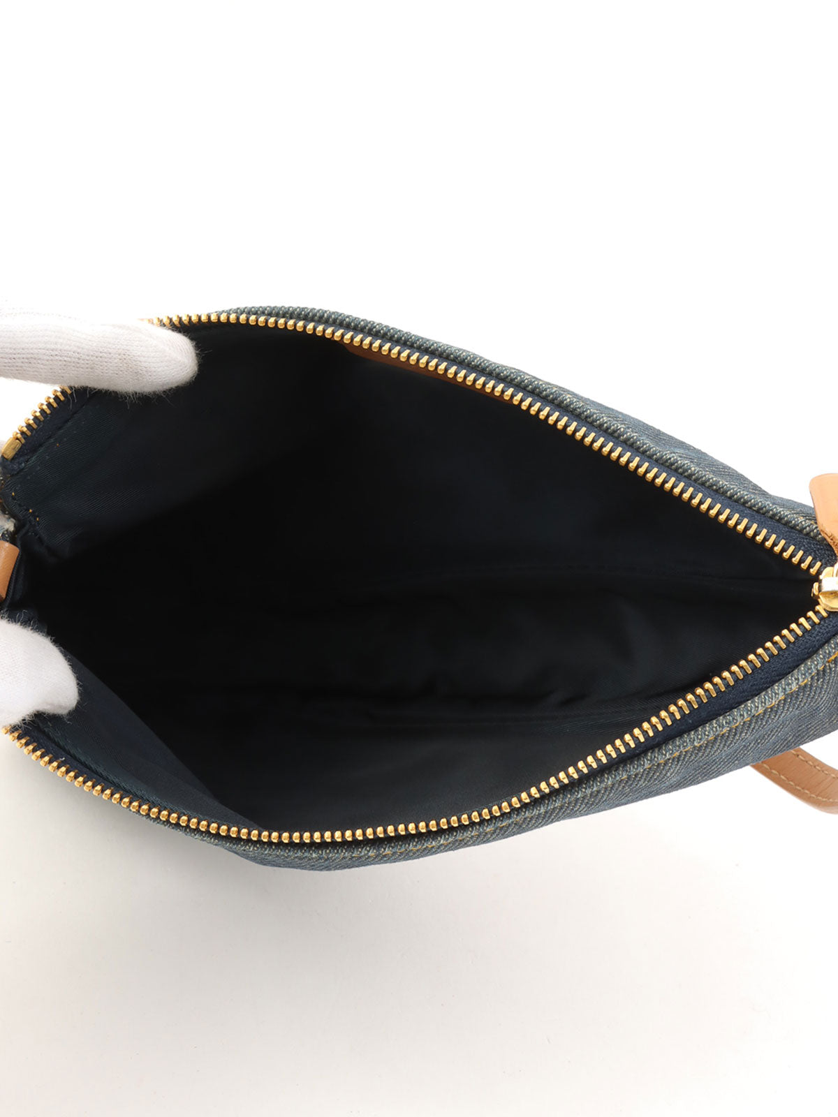 Denim saddle bag in indigo
