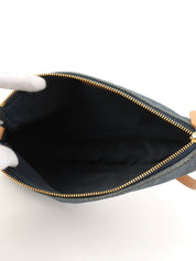 Denim saddle bag in indigo