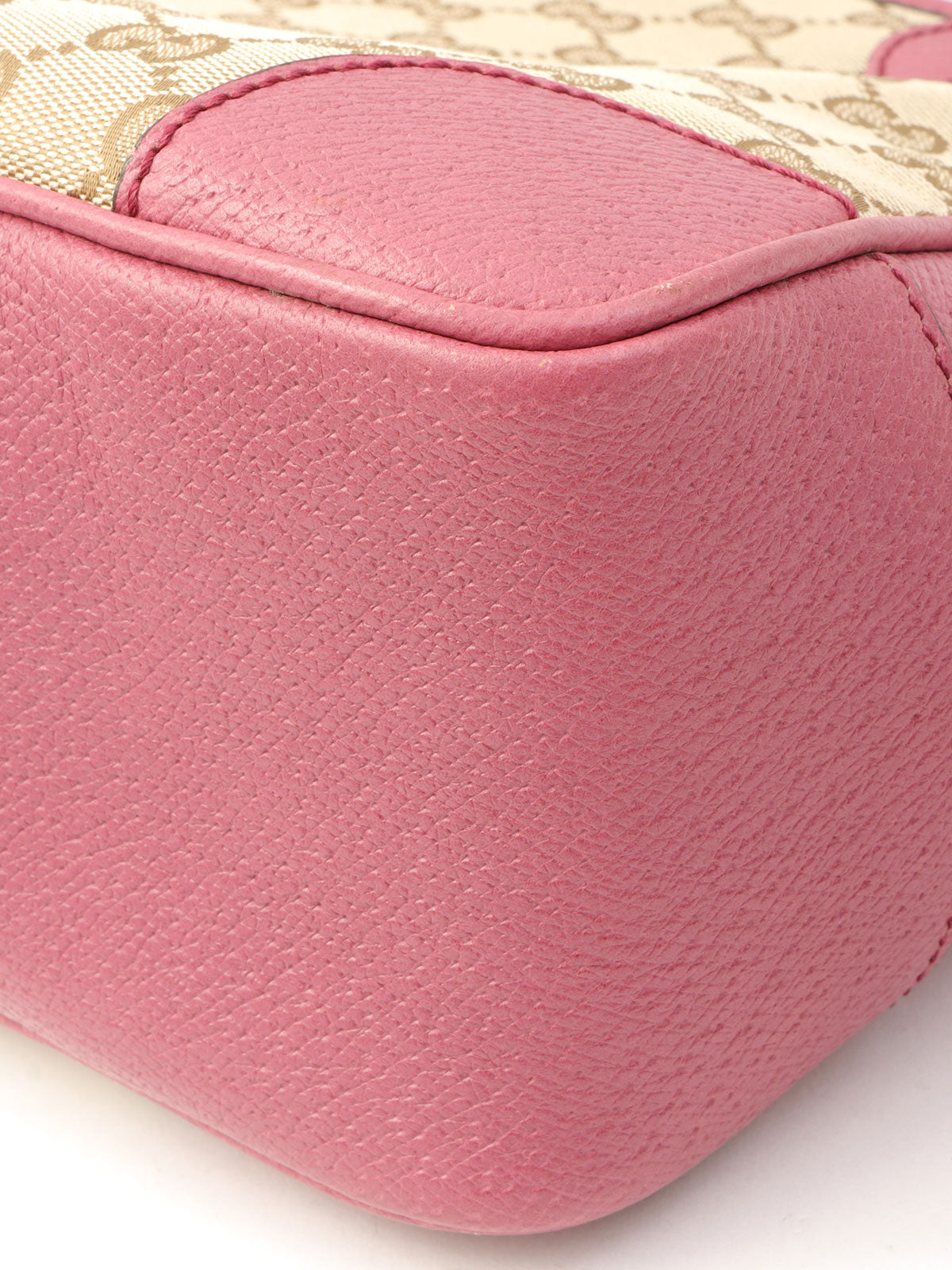 キャンバスGGパターンロゴチャームハンドバッグ ベージュ/ピンク