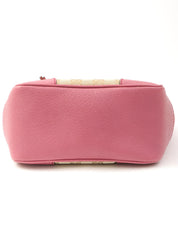 キャンバスGGパターンロゴチャームハンドバッグ ベージュ/ピンク