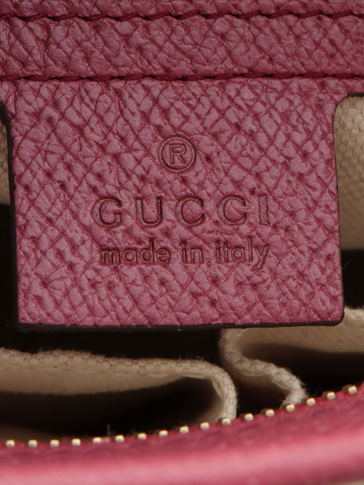 キャンバスGGパターンロゴチャームハンドバッグ ベージュ/ピンク