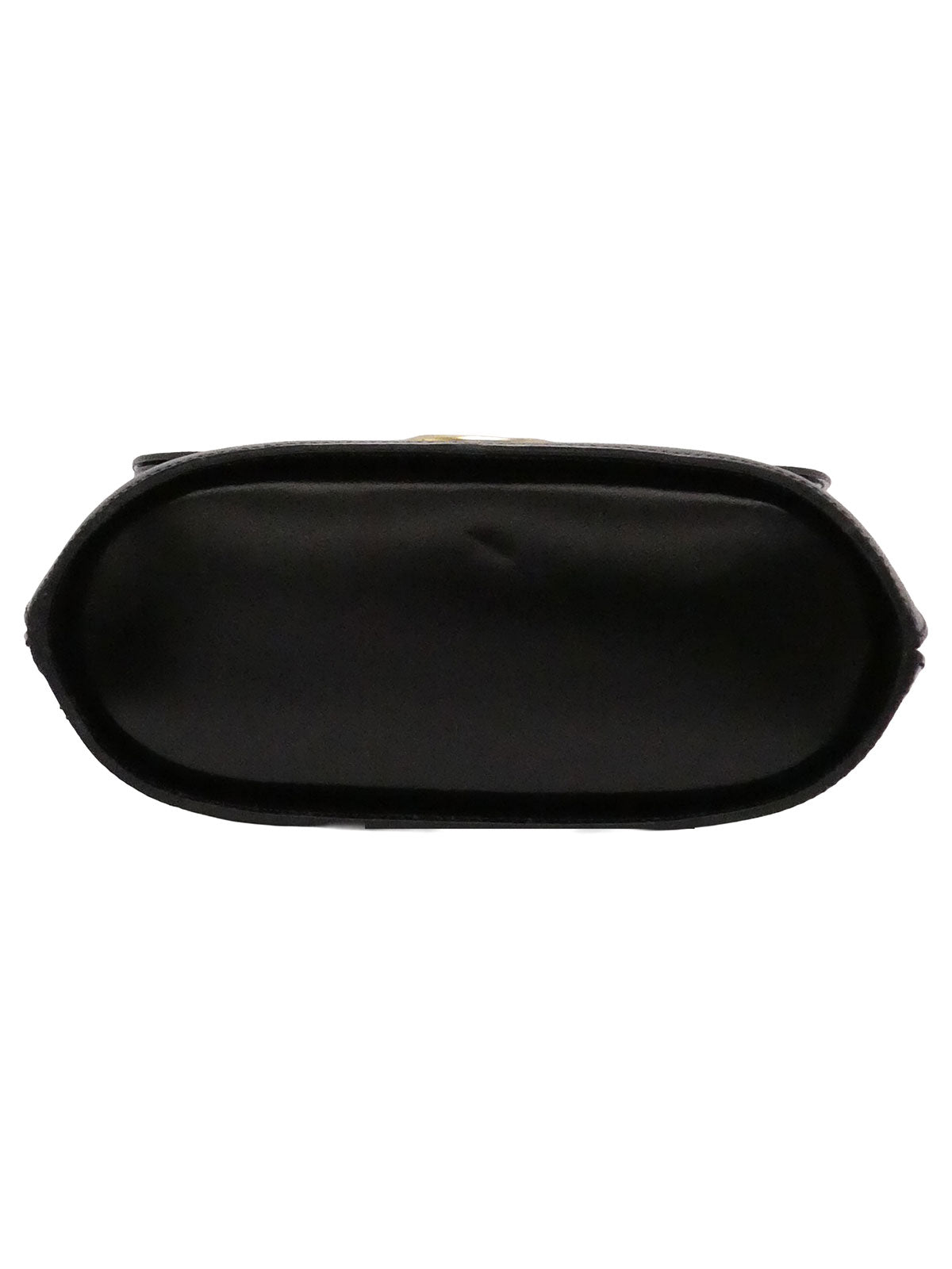 ロゴプレートダブルフラップハンドバッグ ブラック