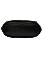 ロゴプレートダブルフラップハンドバッグ ブラック