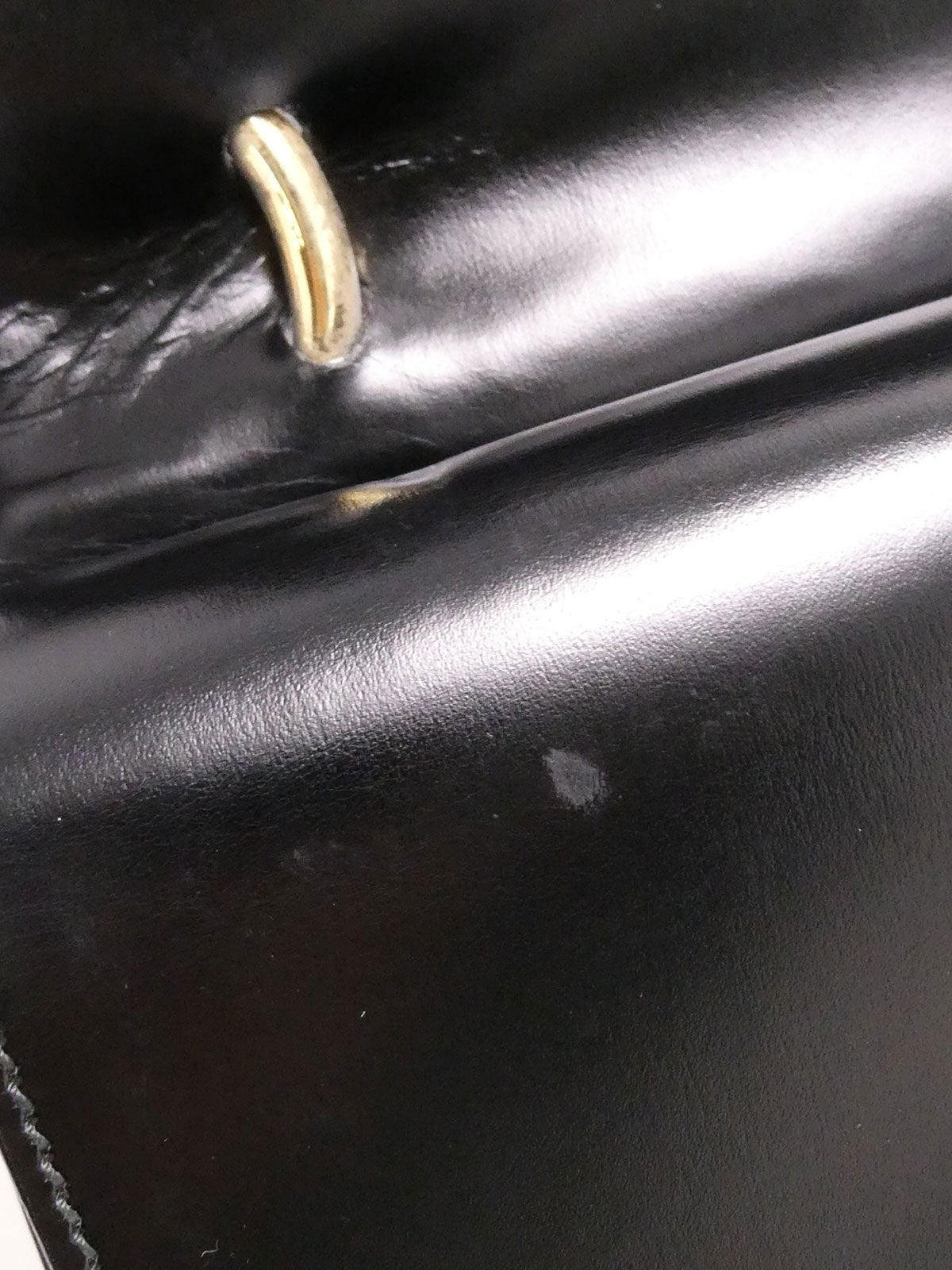 ロゴプレートダブルフラップハンドバッグ ブラック