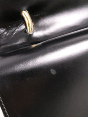 ロゴプレートダブルフラップハンドバッグ ブラック