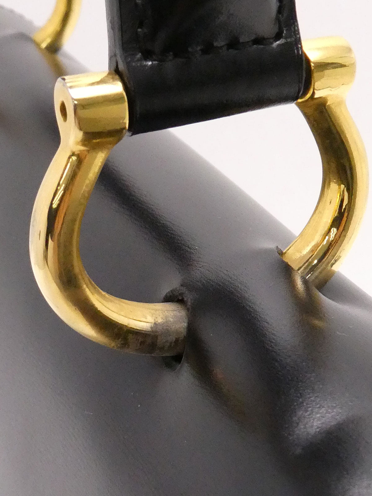 ロゴプレートダブルフラップハンドバッグ ブラック