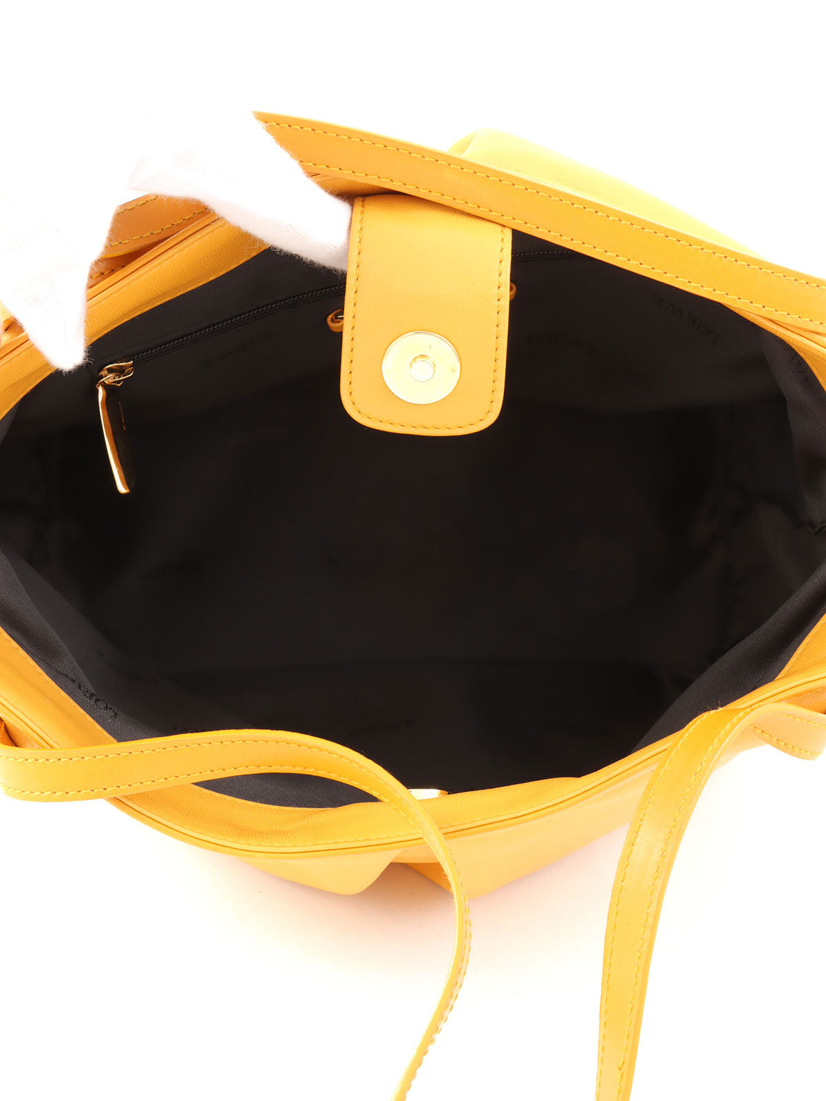 Anagram Embossed Shoulder Bag in Yellow