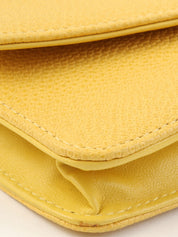 1998 Caviar Skin CC Mark Stitch Chain Wallet, Yellow