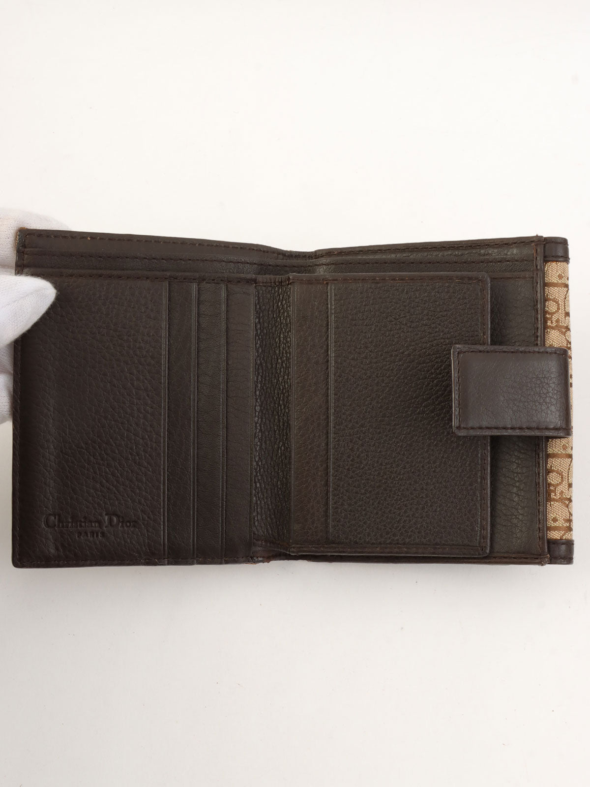 Trotter 图案 Logo 铭牌钱包 米色/深棕色