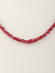 18Kルビーネックレス　ホワイトゴールド/レッド