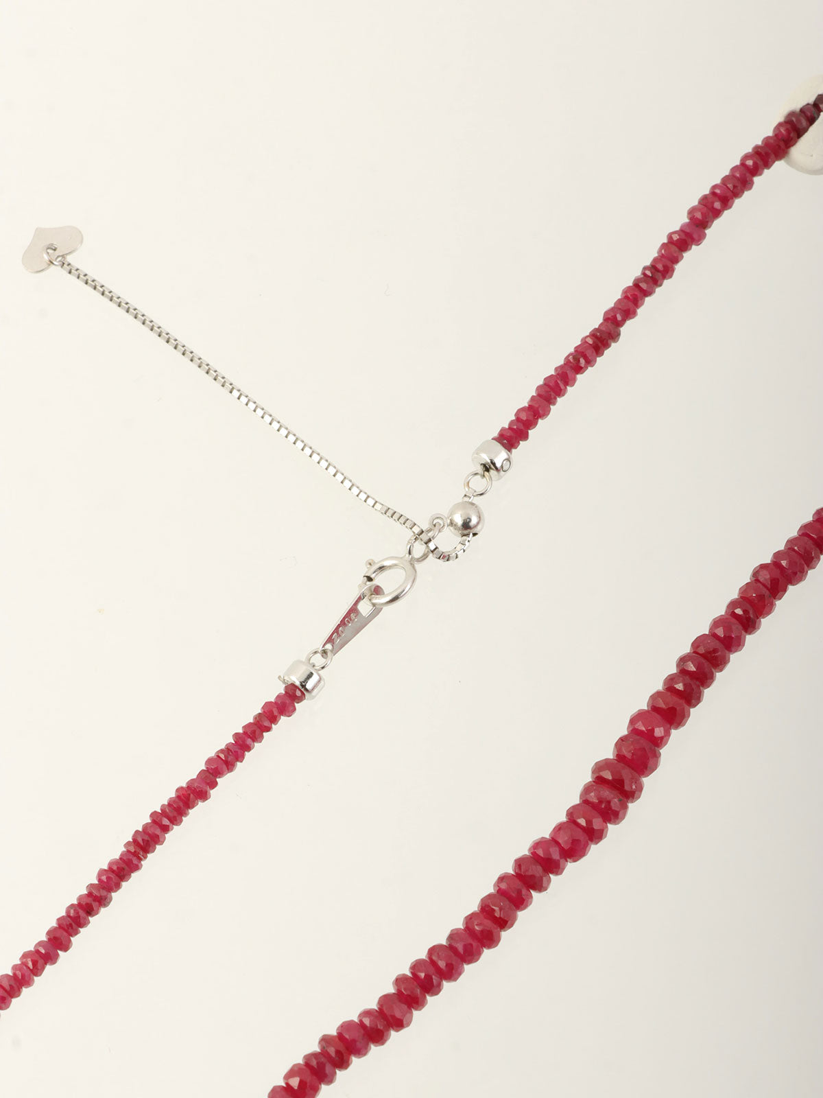 18Kルビーネックレス　ホワイトゴールド/レッド