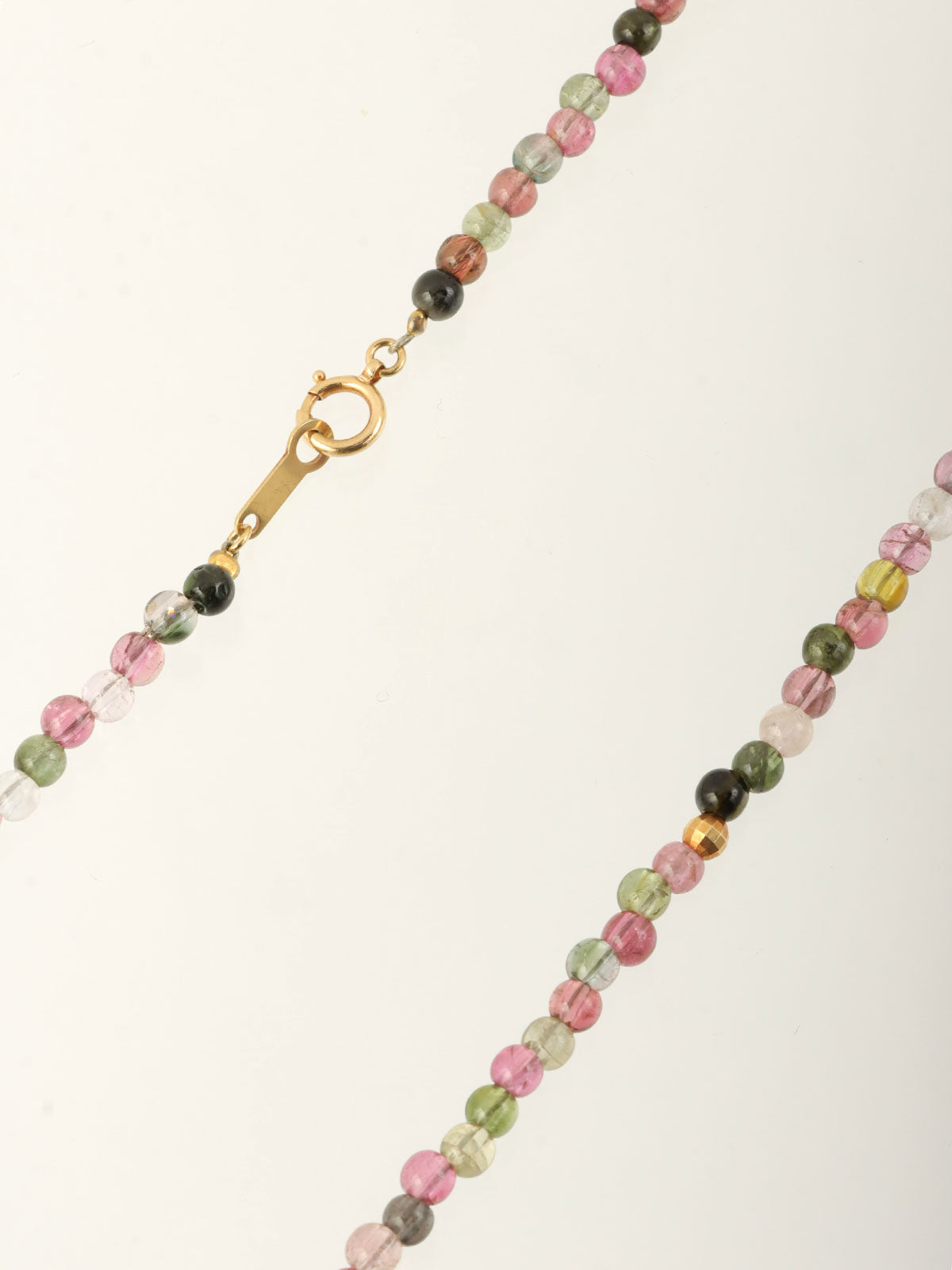 18K Tourmaline Bead Necklace, Multi