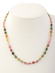18K Tourmaline Bead Necklace, Multi