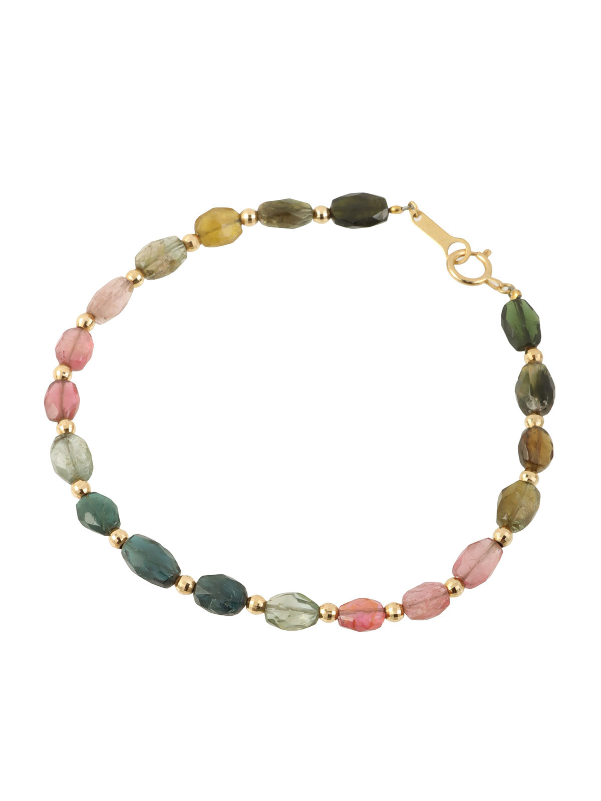 18K Tourmaline Bead Bracelet, Multi