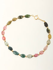 18K Tourmaline Bead Bracelet, Multi