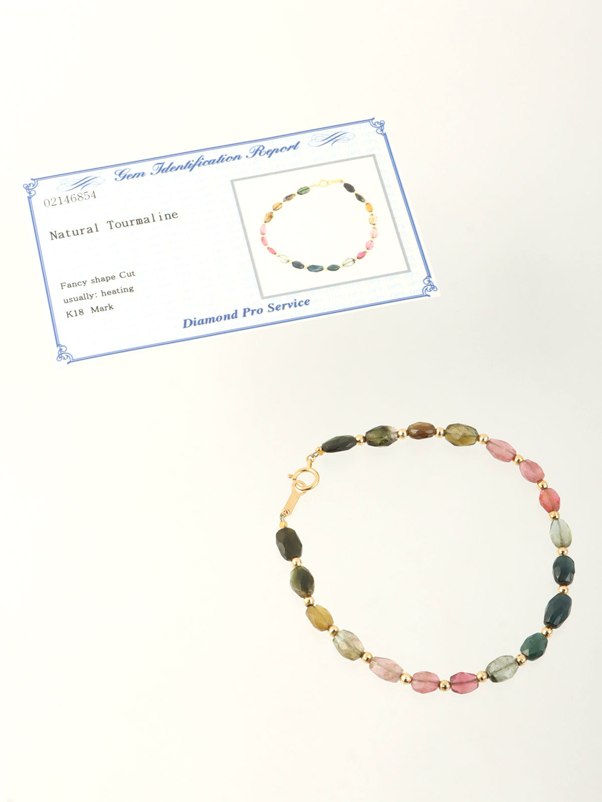 18K Tourmaline Bead Bracelet, Multi