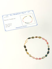18K Tourmaline Bead Bracelet, Multi